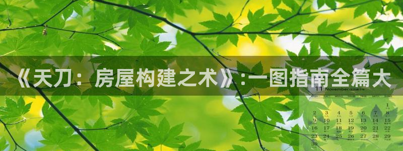 富联娱乐APP下载：《天刀：房屋构建之术》:一图指南全篇大