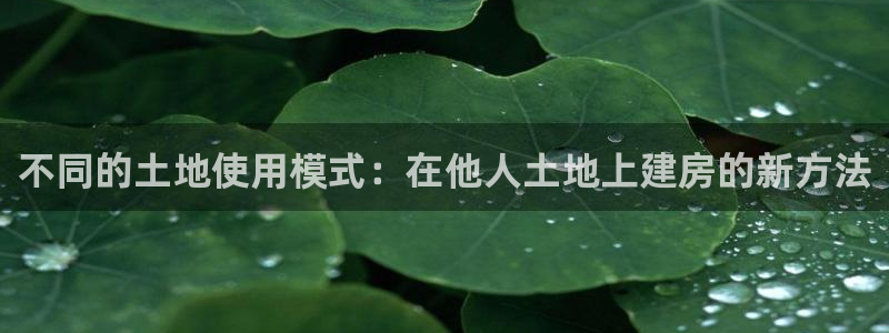 富联娱乐在线官网下载：不同的土地使用模式：在他人土地上建房的新方法