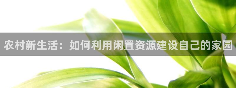 富联娱乐技术研发实力：农村新生活：如何利用闲置资源建设自己的家园