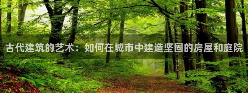 富联娱乐招商慢判官333OO：古代建筑的艺术：如何在城市中建造坚固的房屋和庭院