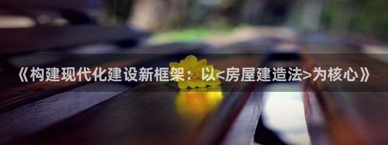 富联娱乐首页在哪看直播：《构建现代化建设新框架：以<房屋建造法>为核心》