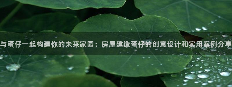 富联娱乐登录地址查询：与蛋仔一起构建你的未来家园：房屋建造蛋仔的创意设计和实用案例分享
